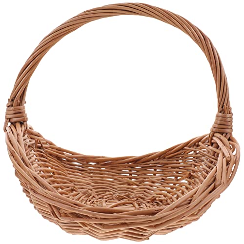 VANZACK Picnic Basket Portable Camping Use Basket Imitation Handmade Woven Basket Picnic Food Storage Basket Fruit Storage Basket