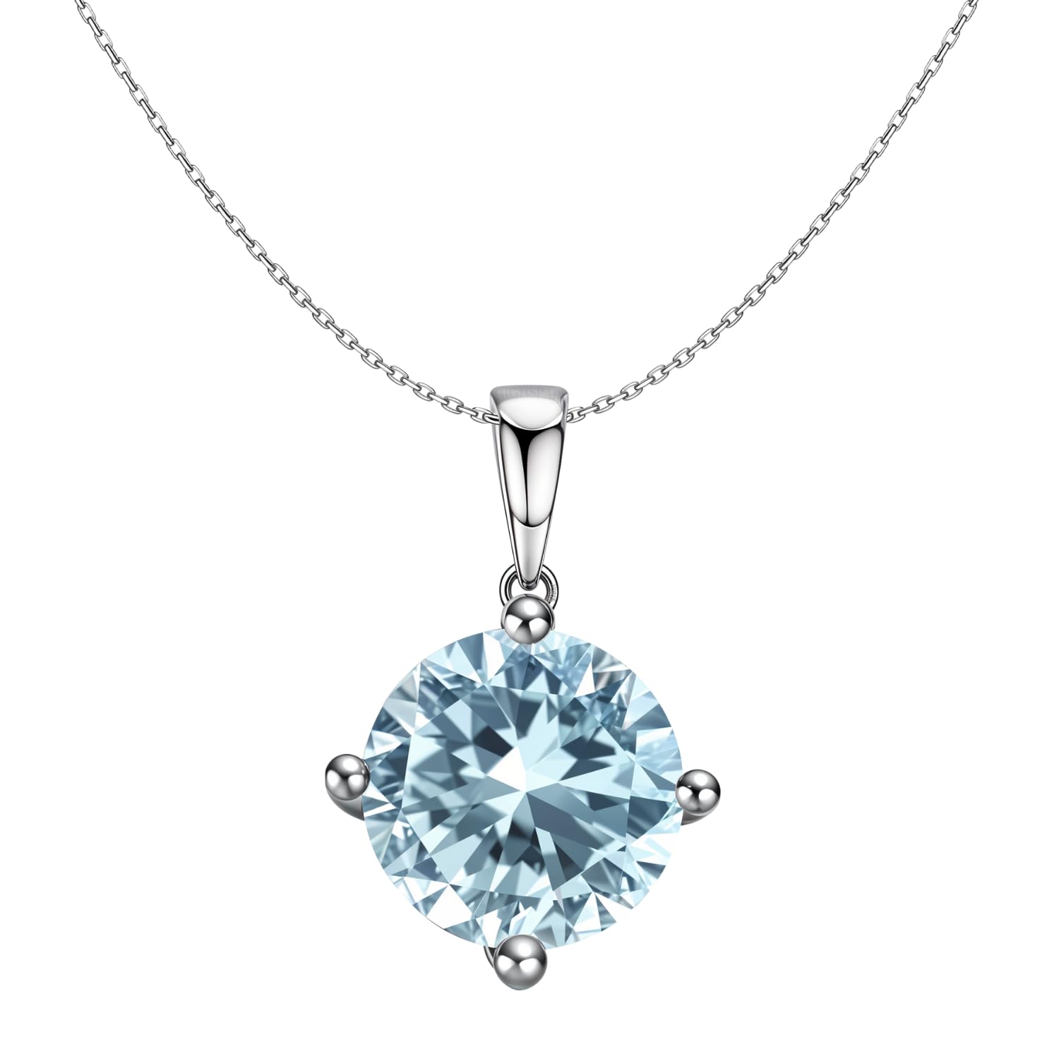 925 Silver Solitaire Pendant & Chain for Women | 92.5 Sterling Silver & Diamond Like Brilliance Sparkling Zirconia | Lovely Gift-image-32