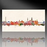 Kunstbruder Skyline Saarbrücken - Kunstdruck auf Leinwand 