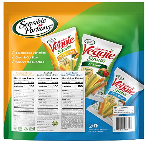 Sensible Portions Garden Veggie Snacks - Veggie Straws Variety Pack, 18ct Polybag (Pack of 2) image 5