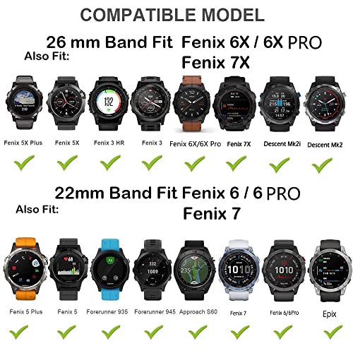 Bracelet Garmin Fenix 7X 6X 5X silicone marron 26mm montre sport - 7