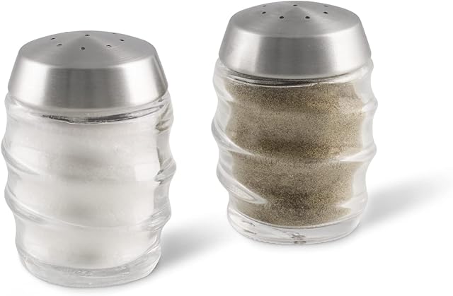 Cole & Mason H311810 Bray Salt and Pepper Shaker Set | Salt and Pepper Pots | Glass/Stainless Steel | 70mm | Twin Salt and Pepper Set | Includes 2 x Salt and Pepper Shakers | 2 Year Guarantee