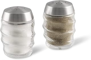 Cole & Mason H311810 Bray Salt and Pepper Shaker Set, Salt and Pepper Pots, Glass/Stainless Steel, 70 mm, Twin Salt and Pepper Set, Includes 2 x Salt and Pepper Shakers