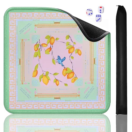 Jongyance Green American Learning Mahjong Mat (33x33) Anti-Slip Mahjong Mat for Table Mah-jongg Game Mat
