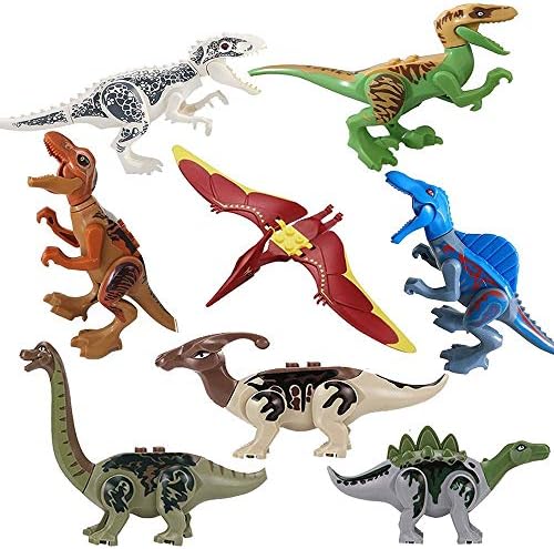 MUMBABYTOYS 8pcs Color Dinosaur DIY Assembly Building Blocks Toys,Dinosaur Figures Bricks Toys for Boys Girls Birthday