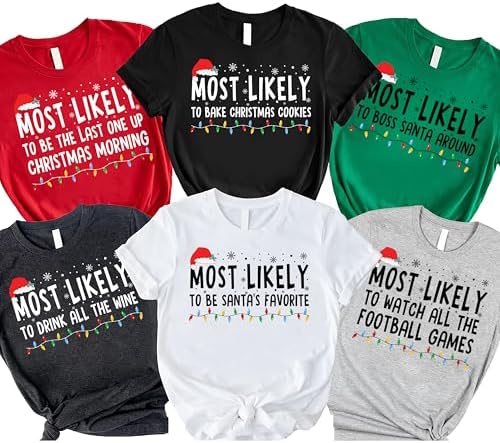 Personalized Most Likely to Christmas Shirts for Family, Matching...
