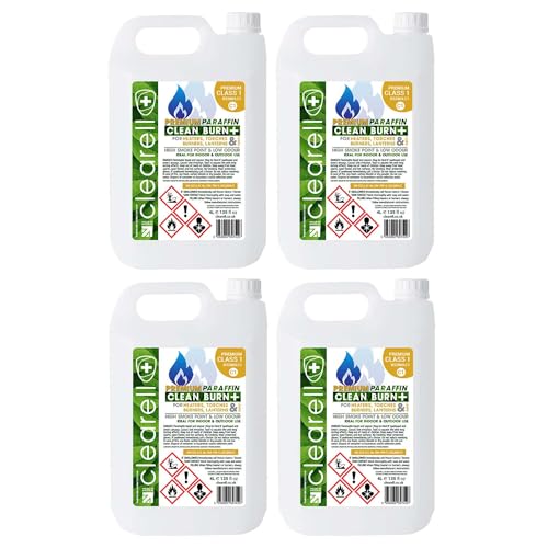 Clearell 16L | Pack of 4 x 4L | CLEAN BURN Premium Paraffin Class 1 Grade | BS2869 C1