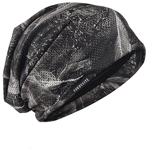 FORBUSITE Mens Solid Thin Slouchy Summer Beanie Winter Cap Hat (B091-Black)