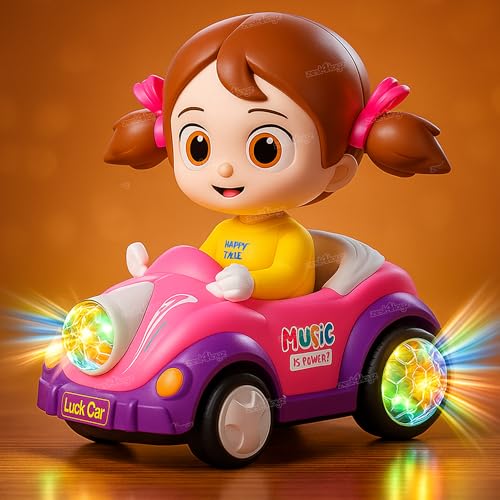 Image of Zest 4 Toyz Musical Stunt Car for Kids with Flashing 5D Lights 360 Rotation Bump and Go Action Musical Toy Battery Operated Electric Toy Car for Boys and Girls Age 3+ (Multi)