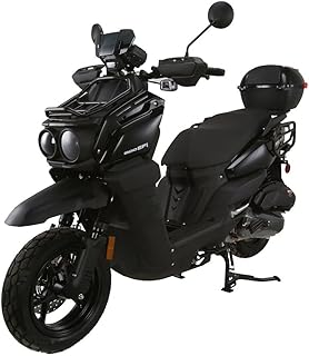 HHH Tank 200 EFI Street Scooter: 200cc Fully Automatic Motorcycle with Rear Trunk (Black)