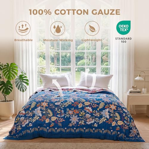 Image of LUTBM Boho Throw Blanket for Couch 50 inchx60 inch, Cotton Decorative Bed Throw