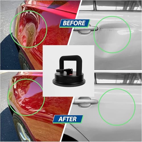Image of Metal Car Dent Remover Suction Cup Puller with Handle - Heavy Duty Dent Lifter for Vehicle Body Repair, Glass, Tiles, (Black)