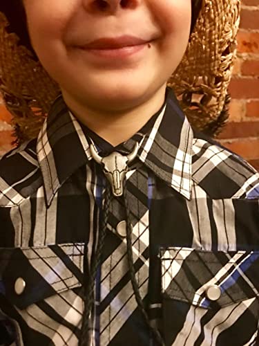 Image of HUABOLA CALYN Native American Bolo tie Rodeo Cowboy Leather Necktie Western Bolo ties for Men Women Necktie for Concert Fans