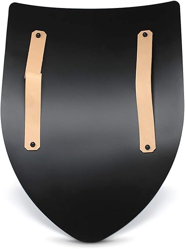 Miniatura 4 de Escudo medieval en blanco, calibre 16, listo para batalla de acero, negro, talla única, Negro -