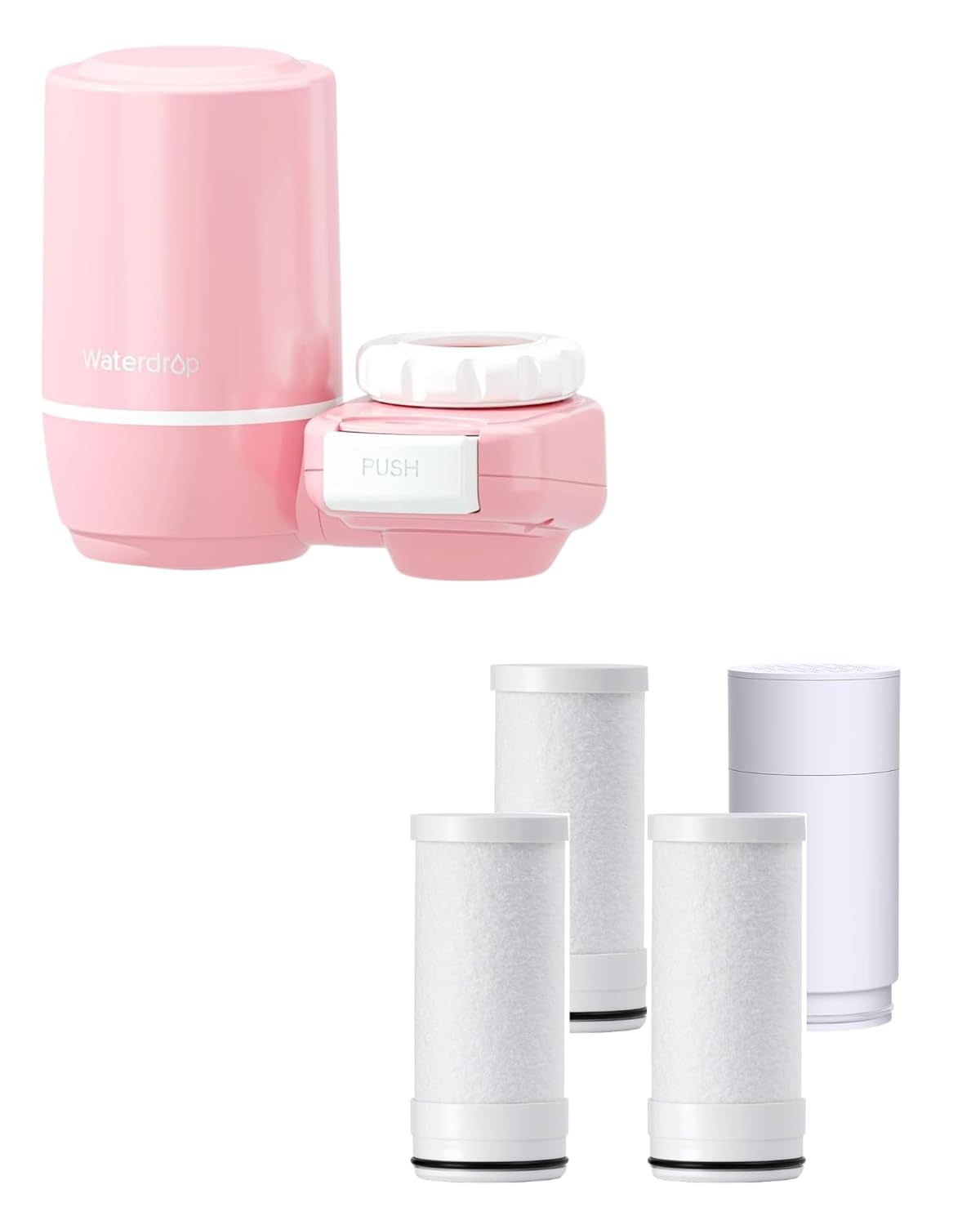 Waterdrop Sink Filter Water Faucet for Skin Care, Bathroom Faucet Filter with Ultra-Filtration Filter(1 Pack) & 3 Pack Carbon Block Filter