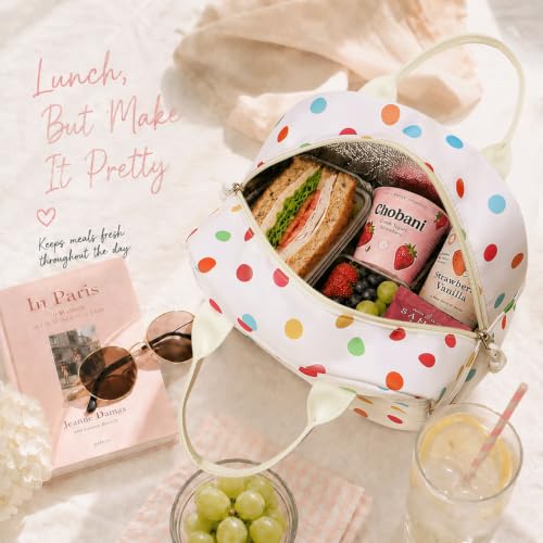 Image of LOVELYWIND Lunch Box for Women Cute Lunch Bags for Women Lunch Tote Bags Reusable Insulated Lunch Box Large Capacity Reusable Insulated Cooler for Work or Travel Gifts or Beach