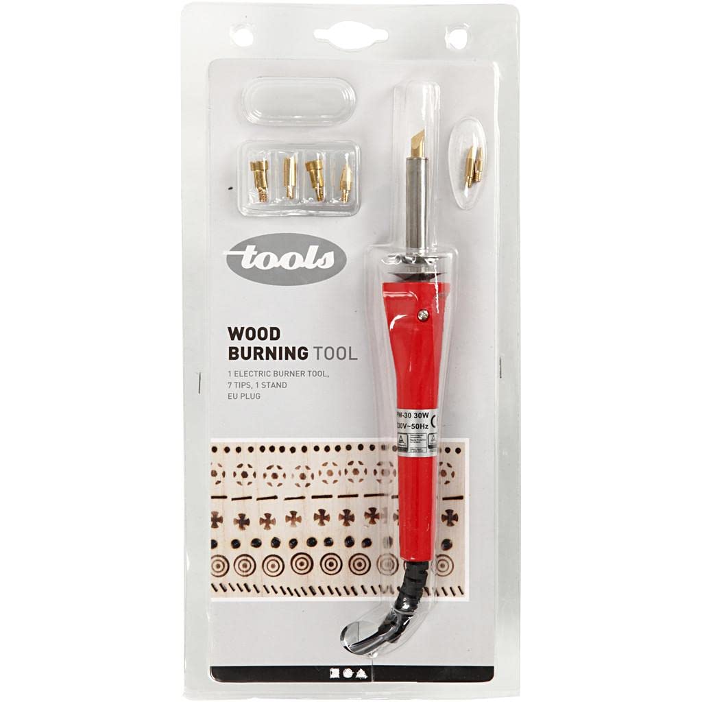 Pyrography Craft Kit, size 19x3 cm, red, black, EU Plug, 1pc