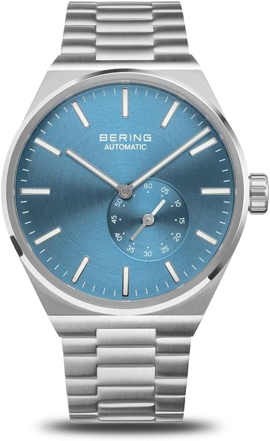 Bering 19441-charity Men's Automatic Watch, Silver, Blue (Pale)