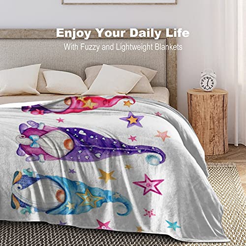 Flannel Blanket Cute Christmas Gnomes Lightweight Cozy Bed Blanket Soft Throw Blanket Fits Couch Sofa Suitable For All Season For Kids Women Men50×60" #TOP3