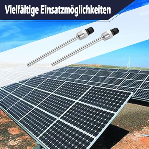 Iruihoo Edelstahl Tauchhülsen 2 Stück Tauchhülse G 1/2 Zoll Gewinde für Temperatursensor, Schutzrohr für Temperaturfühler, Tauchschutzrohre für Thermoelemente, Thermowell 8x100mm