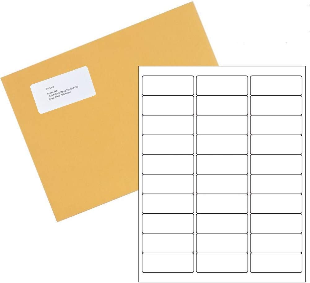 RyhamPaper White Sticker Labels, 30-UP 1" X 2-5/8" Shipping Address Labels Adhesive FBA Labels Stickers (300 Sheets - 9000 Labels)