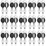 30 Pcs Retractable ID Badge Holders with Carabiner Reel Clip, Retractable Lanyards for Keys, Retractable Card Holder Badge Reel Retractable Key Chains with Belt Clip Key Ring for Key Name Card Holder