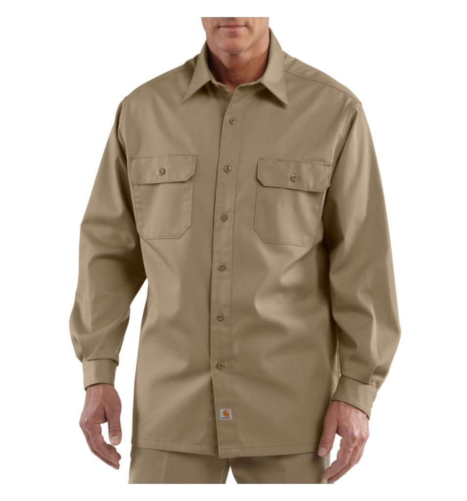 Carhartt Men's Big & Tall Twill Long Sleeve Work Shirt Button Front S224