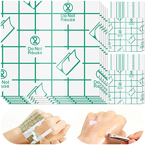 100 Pieces Hand Palette makeup artist supplies Single Use Makeup Hand Palette Makeup Mixing Palette Makeup Artist Must Haves Transparent Waterproof Makeup Tape for Women (3.1 x 3.1 Inches)