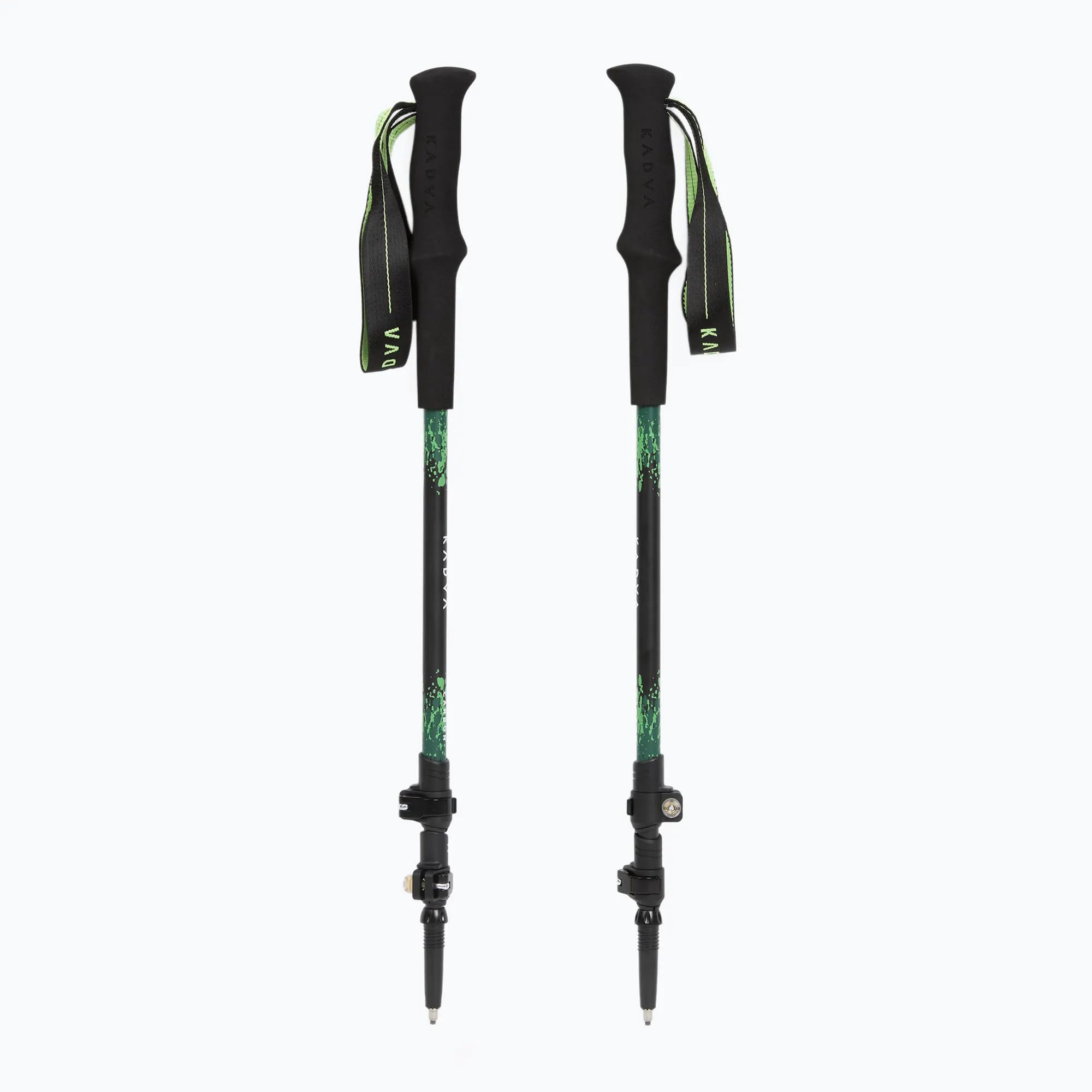 KADVA Torre Wanderstöcke Carbon verstellbar faltbar Trekkingstöcke Grün | Teleskop-Stöcke mit Quick-Lock, 65–135 cm, EVA-Schaumgriff & austauschbaren Tellern – nur ca. 200 g je Stock, für Bergtouren