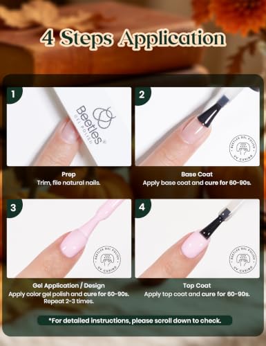 Image of Beetles Gel Nail Polish Kit with U V Light 69PCS 35 Colors Gel Fall Nails