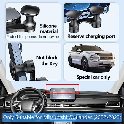 Lunqin Car Phone Holder Mount For Mitsubishi Outlander 2022 2023 2024 9-Inch Screen Auto Accessories Interior Decoration Mobile Cell Smartphone Bracket thumb #4