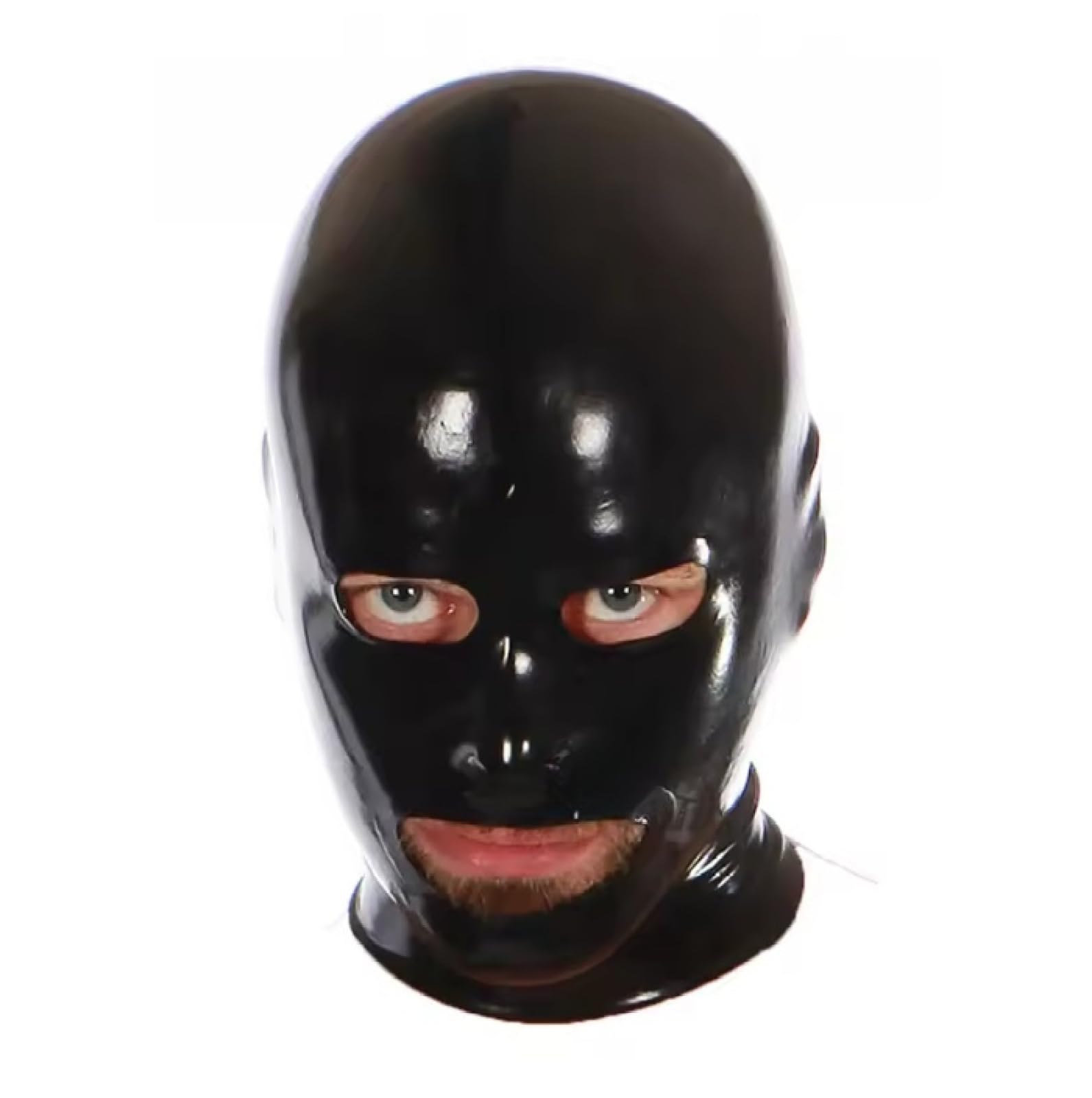 Masque 100 % latex pour adulte avec capuche ouverte pour bouche et yeux et nez