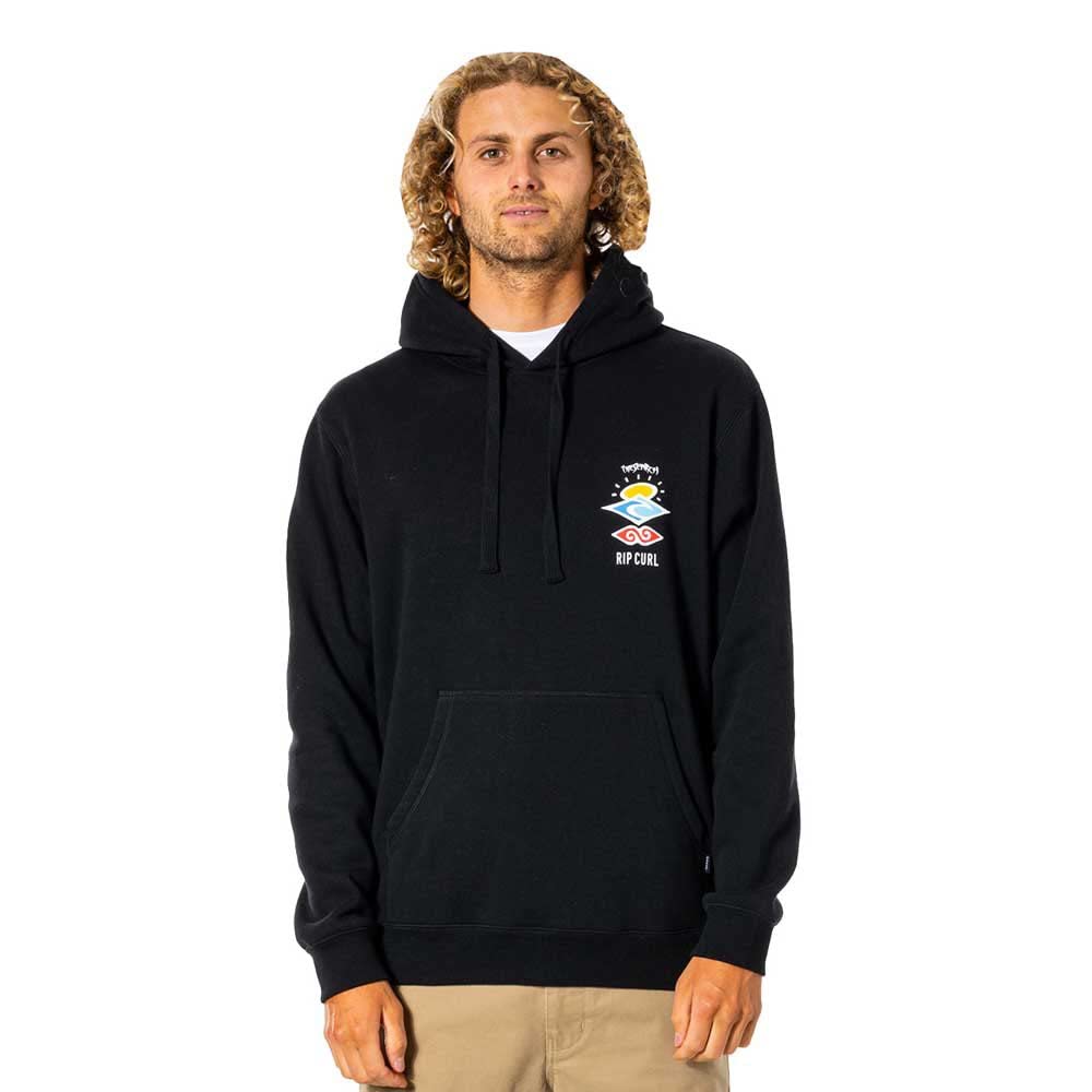 RIP CURL Search Icon Hoodie Brand Model Sweatshirt Black