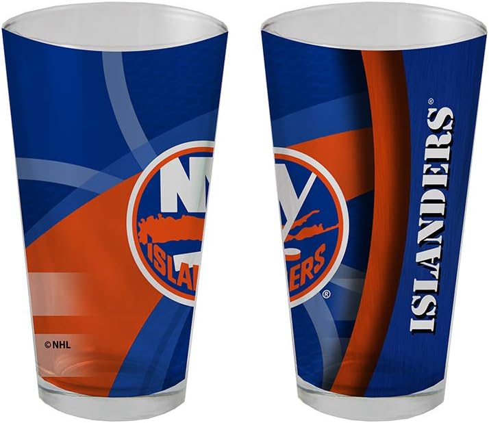 The Memory Company NHL Team Logo Pint Glass Carbon Design, 16oz