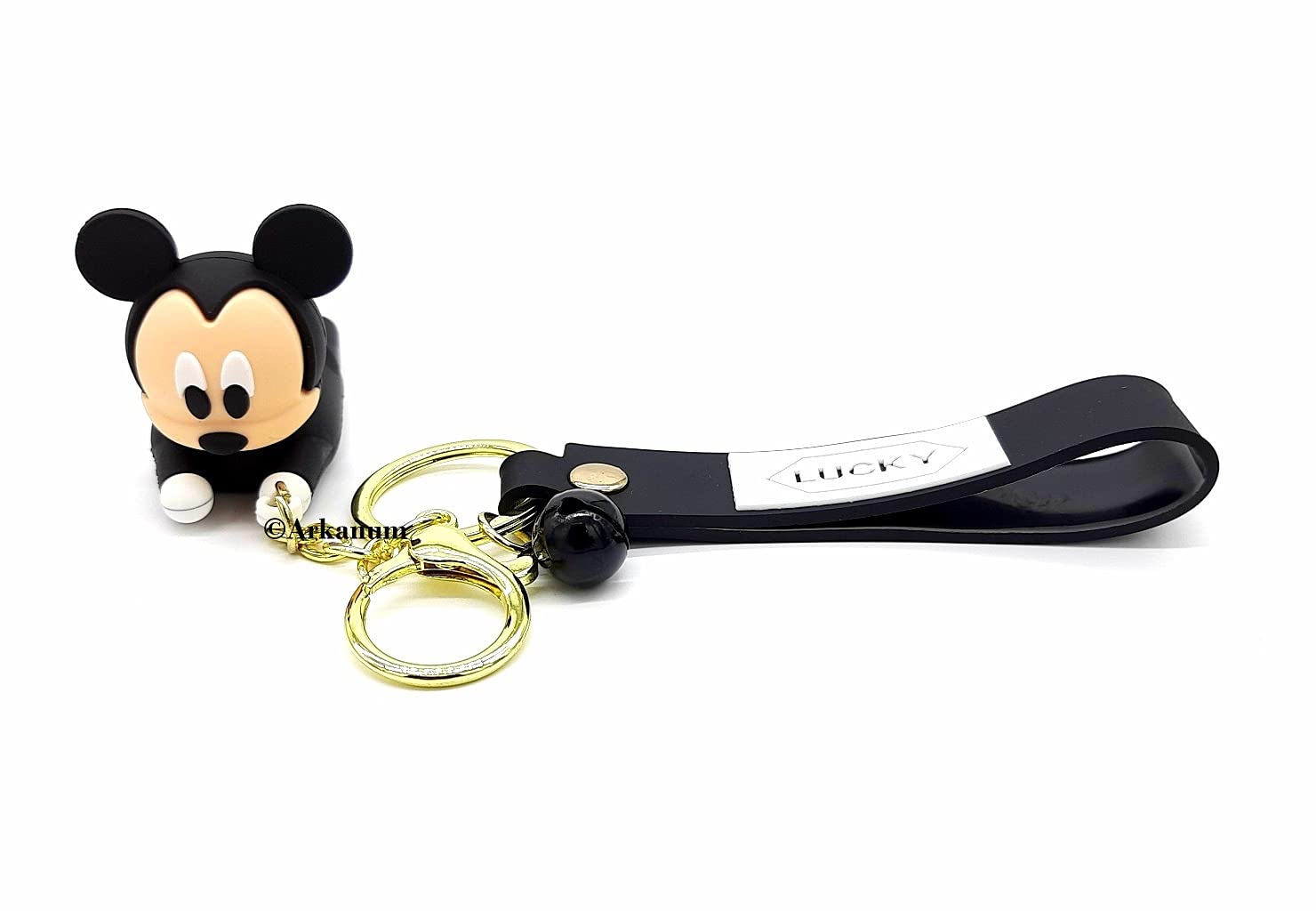 ArkanumCute Mobile Stand Lanyard Silicone Keyring Keychain