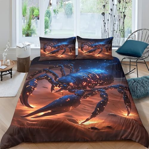 Housse de couette scorpion 135x200 microfibre pour lit single - 4