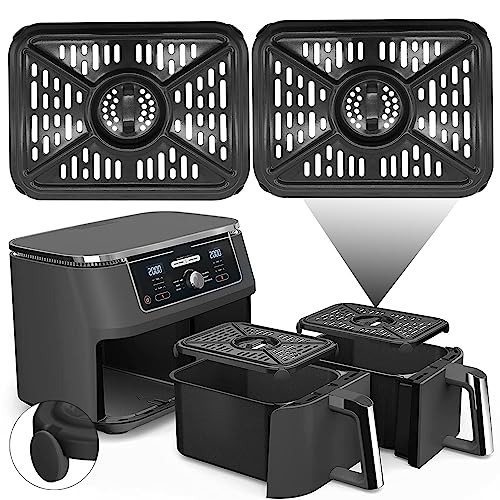 2 Pieces Air Fryer Grill Pan for Ninja Foodi DZ401 DZ550 DZ071 AD350CO DualZone Air Fryers