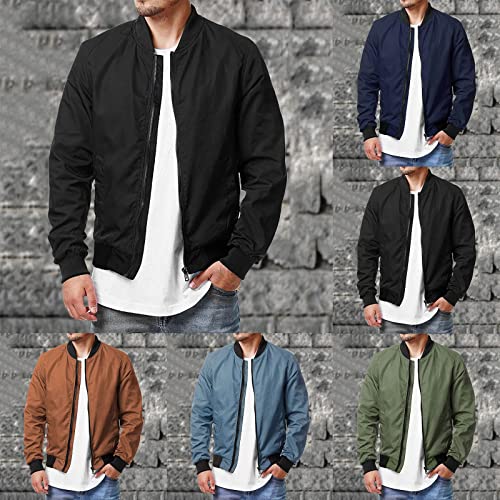 GOKKILRW Mens Lightweight Bomber Jackets Zip Up Motorcycle Windbreaker Flight Jacket Casual Softshell Varsity Track Jacket4