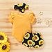 Baby Girls 3PCS Short T Shirt Pants Clothing Sets (Yellow, 12-18 Months(Tag 100))