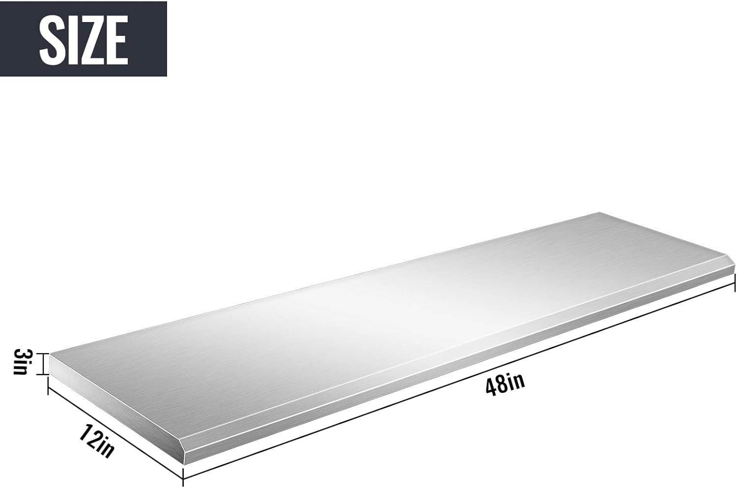 Concession Shelf 48L x 12W Inch, Stainless Steel Drop Down Folding Serving Food Shelf Stand Serving for Concession Windows