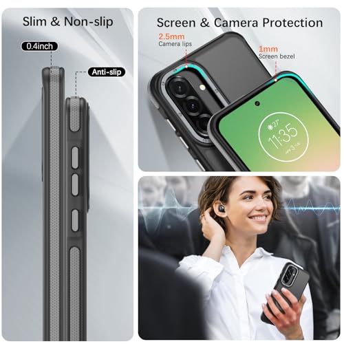 Image of BENTOBEN Hybrid Matte Cover for Samsung Galaxy A56 5G Case Anti-Slip Shockproof Bumper | Compatible with MagSafe | Camera Protection | Anti-Scratch Hard Back Cover for Samsung A56 Case,Black /Grey