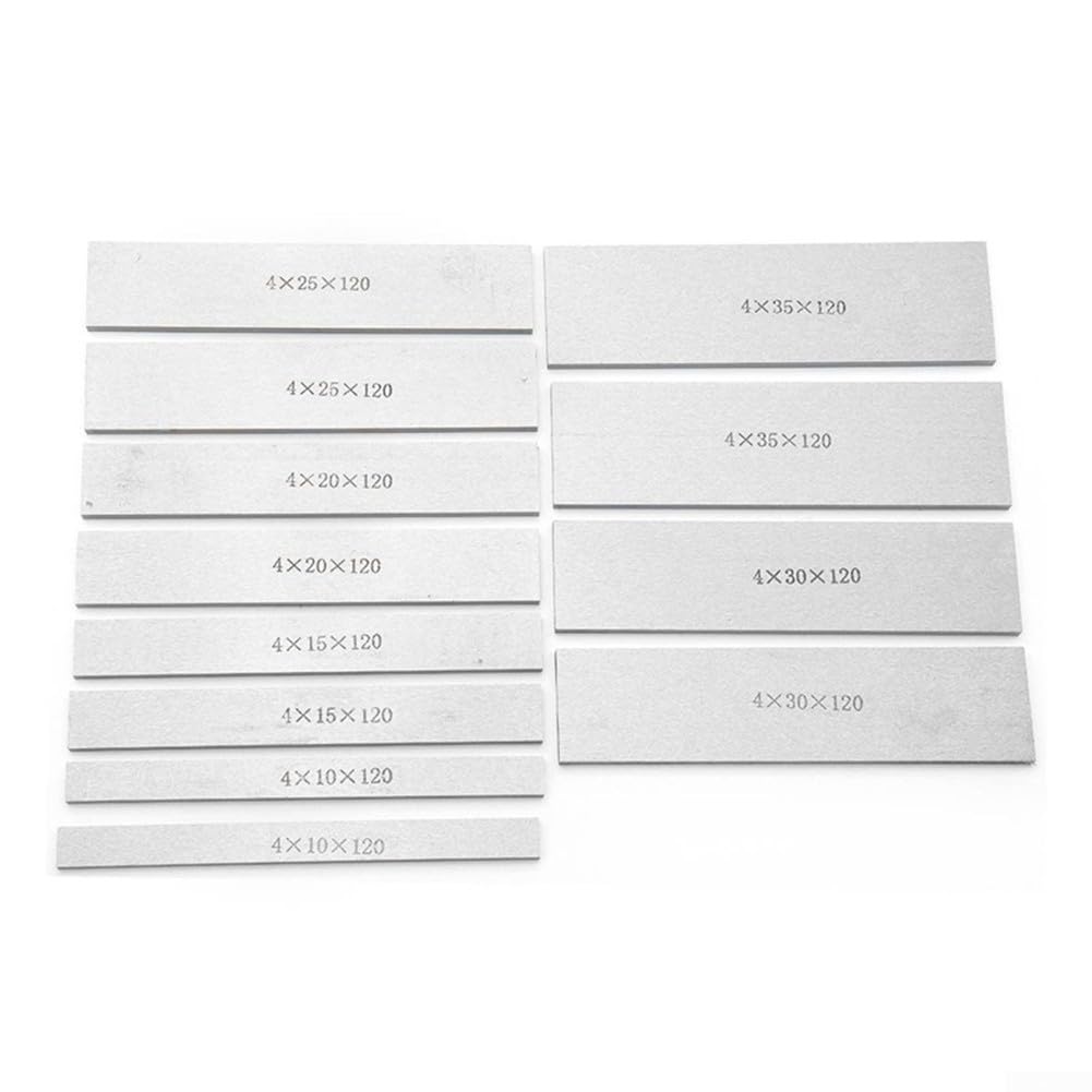 Juego de almohadillas paralelas de acero de aleación de 12 piezas con caja de madera para fresadora CNC torno torno Vise 120mm longitud plata color kit de herramientas de molienda