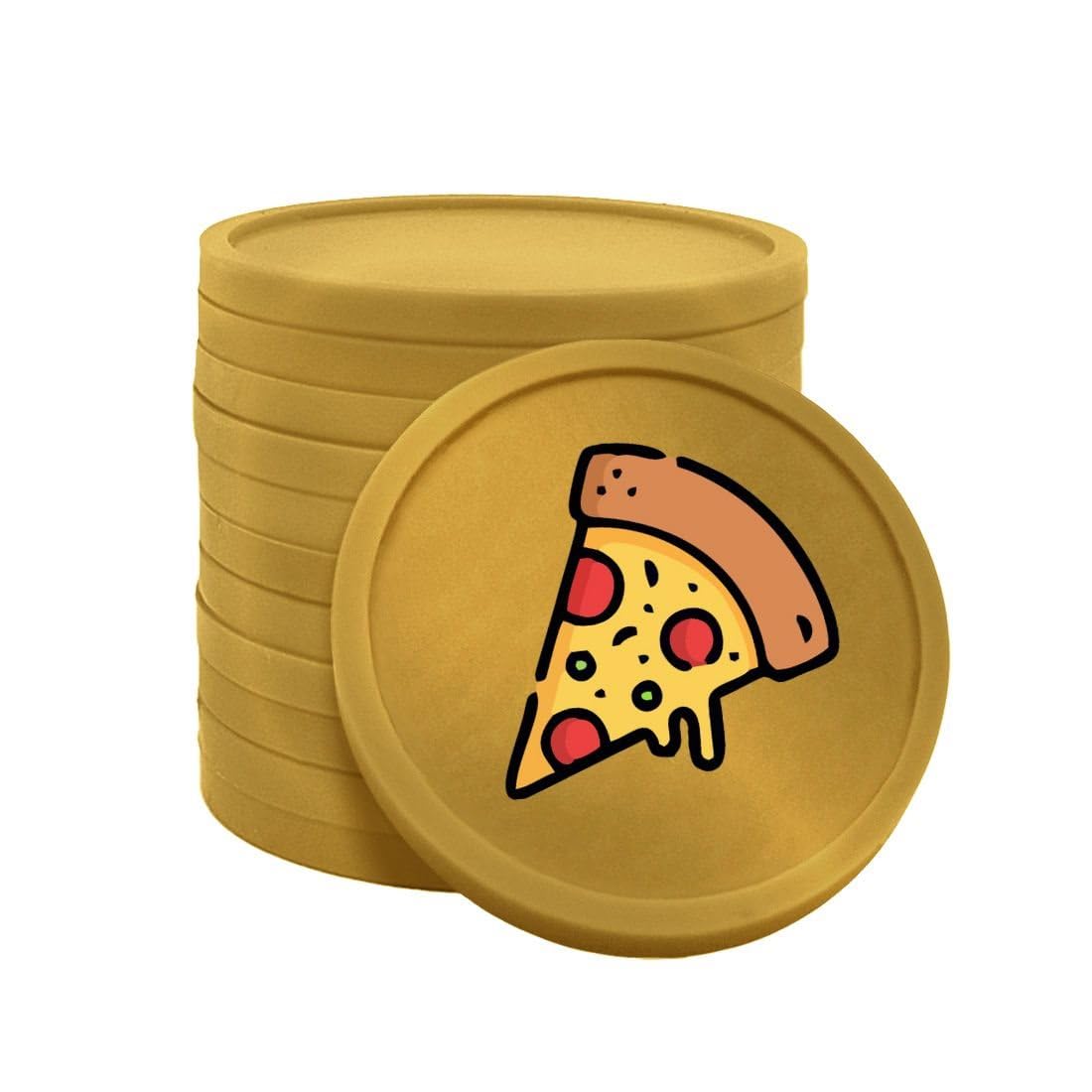 Combicraft pizza tokens Gold - 29mm - one sided print - 100 pieces - transaction tool or means of payment for festivals, events and hospitality โ image 1