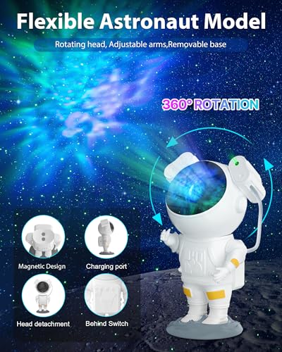 Image of Fussion Astronaut Galaxy Projector for Bedroom, Star Projector Galaxy Light with Remote and Timer, Nebula Night Light Space Projector for Ceiling, LED Galaxy Lamp Room Decor for Adults Kids Children