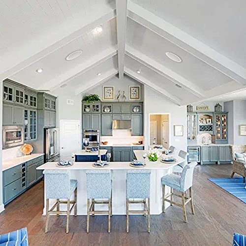 Herdio 4 Zoll Runde Deckenlautsprecher, Paar 160 Watts wasserdichte Marine Boot Einbaulautsprecher, für Badezimmer Spa Raum Motorrad UTV ATV RV Auto Golf Cart (14.3x13.9x11.8cm)