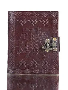 Jagannath Handicraft Handmade Leather Diary with Smooth Khadi Product II Accounting Diary with Attractive Key II Kids Personal Use Diary