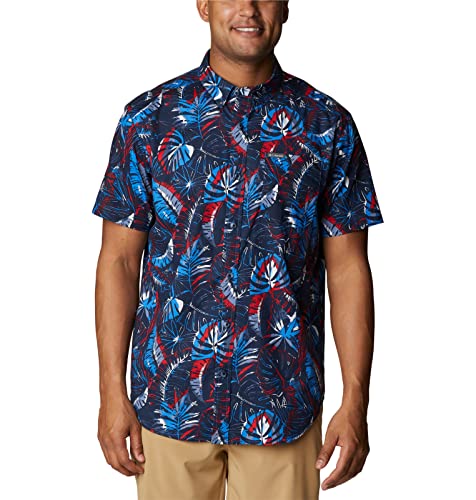 Chemise Columbia homme manches courtes imprimé bleu azur taille M