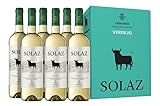 Vino Solaz Blanco 100% Verdejo - 6 botellas de 75 cl- Total: 450 cl