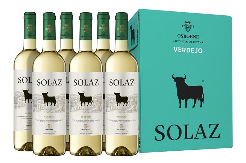 Vino Solaz Blanco 100% Verdejo - 6 botellas de 75 cl- Total: 450 cl Blanco Verdejo