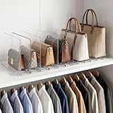 2 Stück Handtaschen Trenner 4 Kammer, Verstellbarer Acryl Regaltrenner, Transparenter Schrank Organizer, Abnehmbare Taschen Aufbewahrung für Kleiderschrank,Bücherregal